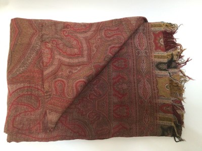 Lot 2076 - Victorian woven wool paisley shawl