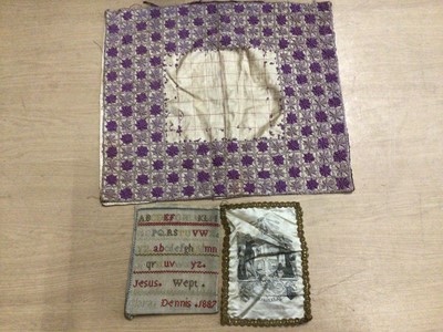Lot 2082 - Small 19th century sampler dates 1887