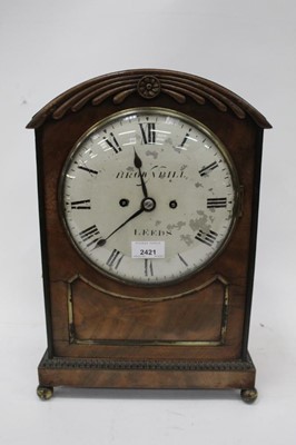 Lot 2421 - 19th century mahogany bracket clock by Brownbill of Leeds