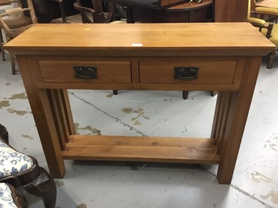 Lot 944 - Contemporary hall table with two drawers and undertier  100cm wide