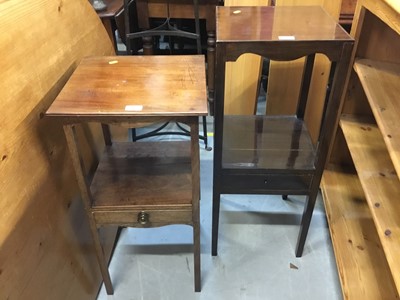 Lot 955 - Two early 19th century washstand / bedside tables each with a drawer
