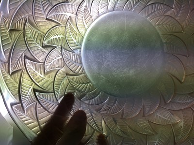 Lot 1311 - 1930's Lalique glass bowl decorated with leaves