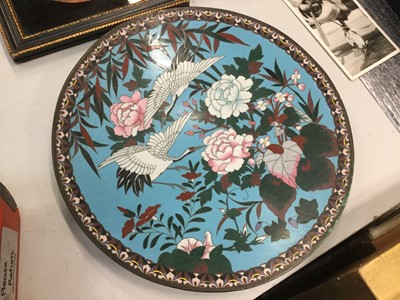 Lot 417 - Pair of Japanese cloissoné enamel circular chargers (2)