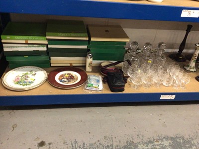 Lot 37 - Collection of 16 Masons Ironstone Christmas plates, together with other china, glassware, reading lights and a camera