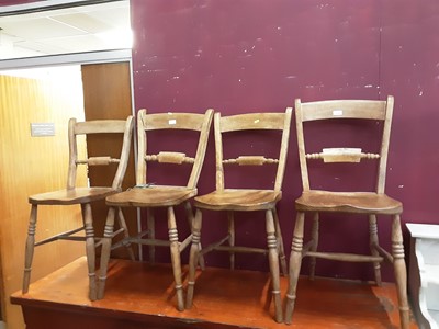 Lot 1132 - Six Victorian Suffolk chairs together with a Victorian carved oak hall table (7)