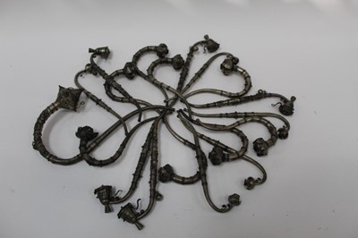 Lot 2396 - Collection of Middle Eastern white metal pipes