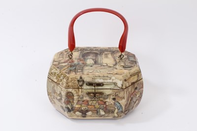 Lot 2105 - Vintage handbag by artist Anton F Pieck with lucite handles.