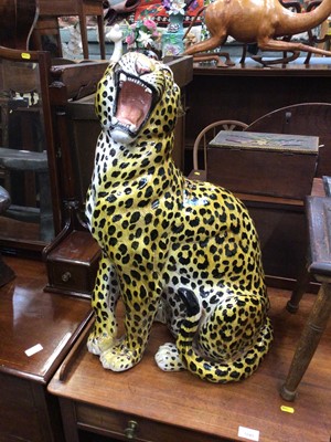 Lot 260 - Large ceramic model of a leopard, 68cm tall