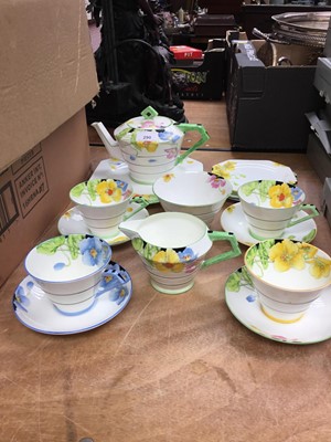 Lot 290 - Art Deco Paragon teaware with floral decoration-16 pieces