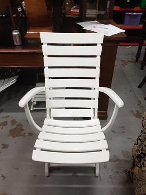 Lot 1169 - Pair of good quality folding garden chairs, together with matching folding tables (4)