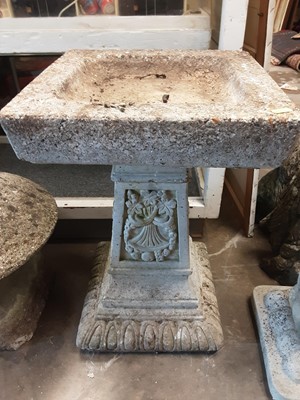 Lot 1186 - Concrete bird bath, 36.5cm wide, 54cm high