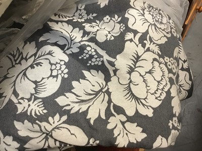 Lot 336 - Pair good quality interlined linen curtains - approx 85inch drop , 45 inch width at top