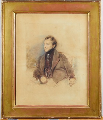 Lot 1249 - Robert Boyd Paul (c.1825-1885) after George Richmond, pair of watercolour portraits, inscribed 'From George Richmond