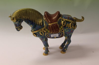 Lot 2431 - Chinese Qing style cloisonné horse figure