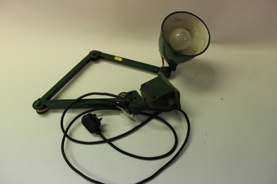 Lot 2441 - Vintage green painted angle poise lamp, Made in England