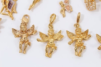 Lot 56 - Collection Kirks Folly gilt metal fairy and Cupid charms, together with other Kirks Folly pins