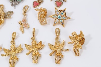 Lot 56 - Collection Kirks Folly gilt metal fairy and Cupid charms, together with other Kirks Folly pins