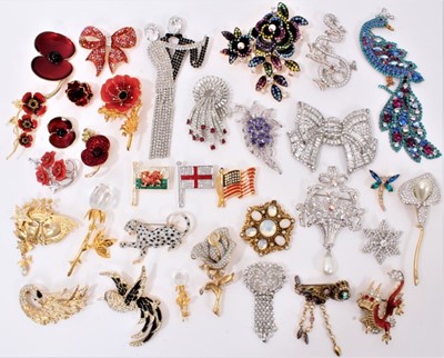 Lot 64 - Collection of 1980s Butler and Wilson paste set novelty brooches and other similar brooches