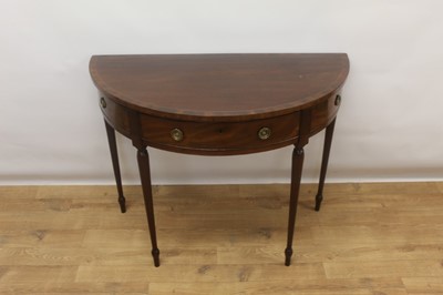 Lot 1480 - George III mahogany demi-lune side table