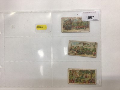Lot 1567 - Cigarette Cards - Edwards, Ringer & Bigg 1897. Easter Manoeuvres of our Volunteers. Set of three cards. Together with R & J Hill Ltd 1912 - Cricketers (Blue Back) No 28 Tarrant and Auborn & Heavisi...