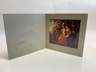 Lot 28 - H.M Queen Elizabeth II and H.R.H. The Duke of Edinburgh, signed 1961 Christmas card
