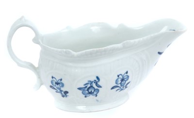Lot 39 - Philip Christian Liverpool blue and white cream boat, circa 1765-70