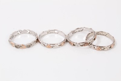 Lot 98 - Four Clogau Tree of Life silver rings including one set with three white topaz