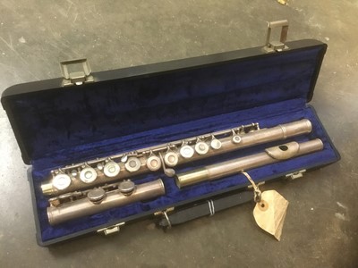 Lot 2208 - Silvered flute - Gemelhardt by Elkhardt. Ind M2.