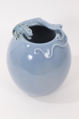 Lot 179 - Chinese clair-de-lune glazed dragon vase