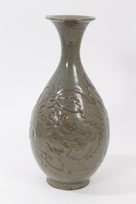 Lot 183 - Celadon bottle vase