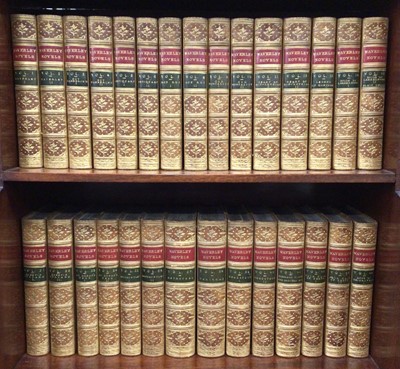 Lot 841 - Sir Walter Scott, The Waverley Novels, published Adam and Charles Black 1865-1868, 48 volumes, all in fine full calf bindings with marbled ends