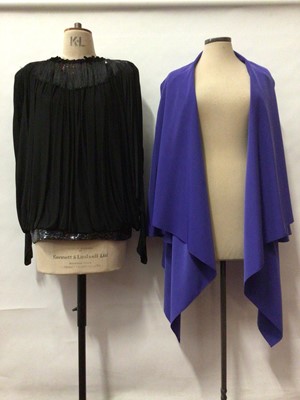 Lot 2120 - Designer Yuki Draped and heavily beaded evening top plus an unstructured edge to edge evening jacket.