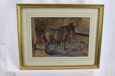 Lot 922 - *Sir Alfred Munnings watercolour - "The Willing Slave", signed and dated 1905, in glazed gilt frame