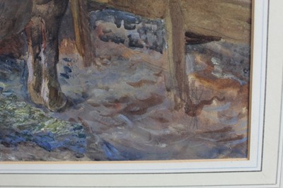 Lot 922 - *Sir Alfred Munnings watercolour - "The Willing Slave", signed and dated 1905, in glazed gilt frame