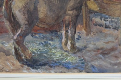 Lot 922 - *Sir Alfred Munnings watercolour - "The Willing Slave", signed and dated 1905, in glazed gilt frame