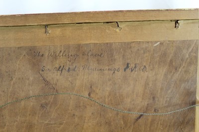 Lot 922 - *Sir Alfred Munnings watercolour - "The Willing Slave", signed and dated 1905, in glazed gilt frame