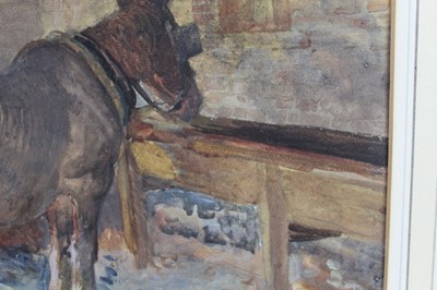 Lot 922 - *Sir Alfred Munnings watercolour - "The Willing Slave", signed and dated 1905, in glazed gilt frame
