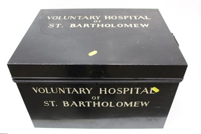Lot 2457 - Voluntary Hospital of St Bartholomew tin document / deed box