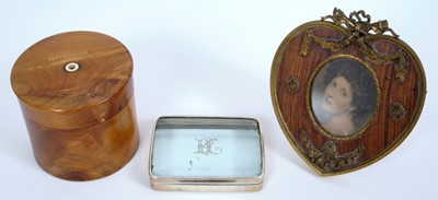 Lot 64 - The Honourable Mrs John Bowes-Lyon (1889-1966) ( Sister-in-law of H.M.Queen Elizabeth The Queen Mother), silver cigarette case with bevelled glazed panels ,and other items...