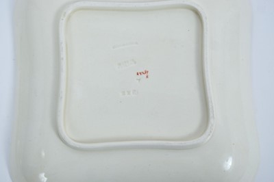 Lot 67 - Rare Early 20th century Wedgwood Etruria creamware dessert ware printed in brick red with view of Glamis Castle entitled 'Chateau De Glames en Ecosse' within vine borders comprising 16 plates, 2...