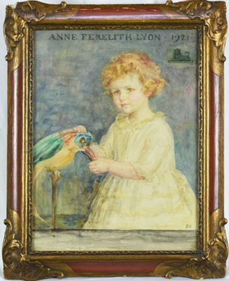 Lot 83 - Anne Ferelith Bowes-Lyon (later Viscountess Anson and H.H. Princess Anne of Denmark) - five portraits 1920s-1930s, various mediums all framed