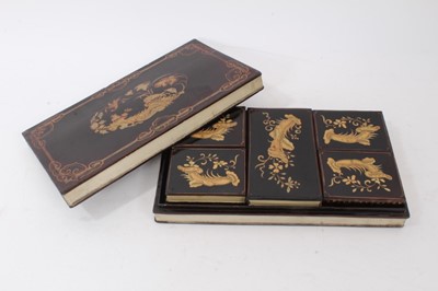 Lot 913 - Late 19th / early 20th century Chinese lacquer counter box in the form of stacked books