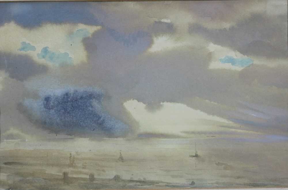 Lot 1251 - Philip Wilson Steer (1860-1942) watercolour - coastal landscape, possibly Whitstable, inscribed verso, 22cm x 33cm, in glazed gilt frame