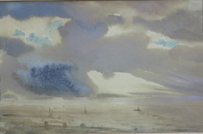 Lot 1251 - Philip Wilson Steer (1860-1942) watercolour - coastal landscape, possibly Whitstable, inscribed verso, 22cm x 33cm, in glazed gilt frame