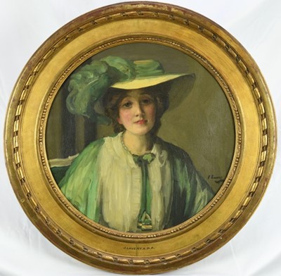Lot 1293 - Sir John Lavery (1856-1941) oil on canvas, tondo - portrait of a lady, Dora Little, signed, 47cm diameter, in gilt frame
Exhibited: Carnegie Institute, Pittsburgh, U.S.A.