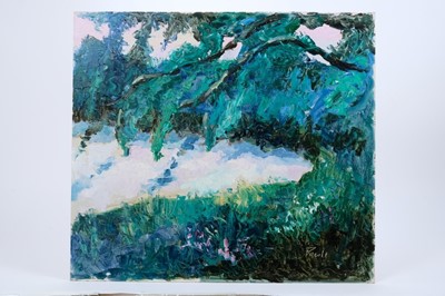 Lot 978 - *John Hanbury Pawle (1915-2010) oil on board- The Pond