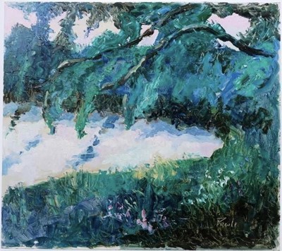 Lot 92 - *John Hanbury Pawle (1915-2010) oil on board- The Pond