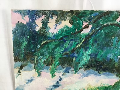 Lot 92 - *John Hanbury Pawle (1915-2010) oil on board- The Pond