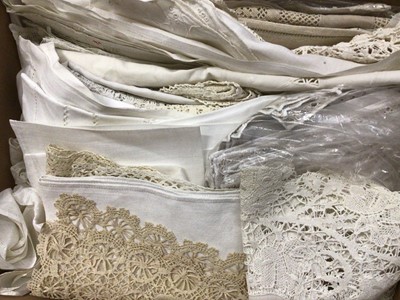 Lot 2146 - Box of Table Linens & Lace