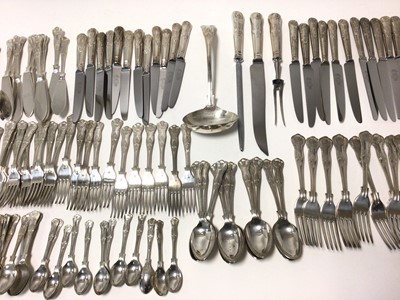 Lot 464 - Composite canteen of Kings Pattern  silver plated cutlery